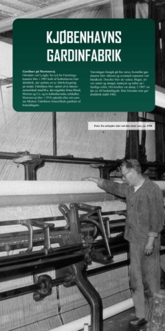 Gulvskilt til udstilling om industriens historie i Lyngby-Taarbæk Kommune
