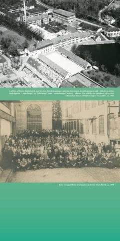 Gulvskilt til udstilling om industriens historie i Lyngby-Taarbæk Kommune