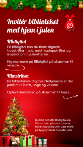 Skærmplakat med reklamer for online databaser med fokus på tidsskrifter og film